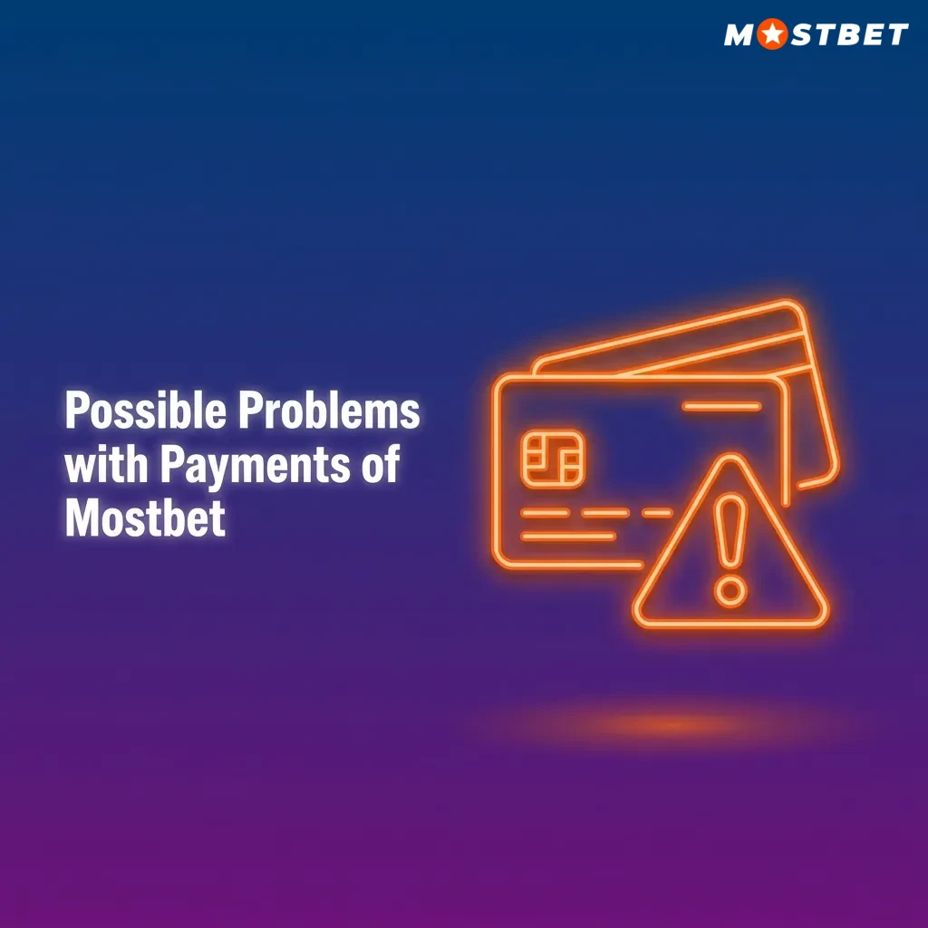Illustrated Mostbet payment screen highlighting common issues like failed deposits, pending withdrawals, and UPI errors
