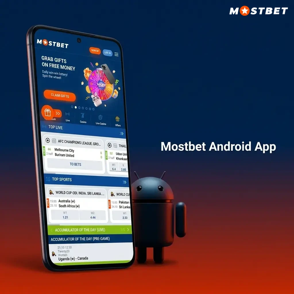 Mostbet Android app for sports betting and casino games – free download on mobile