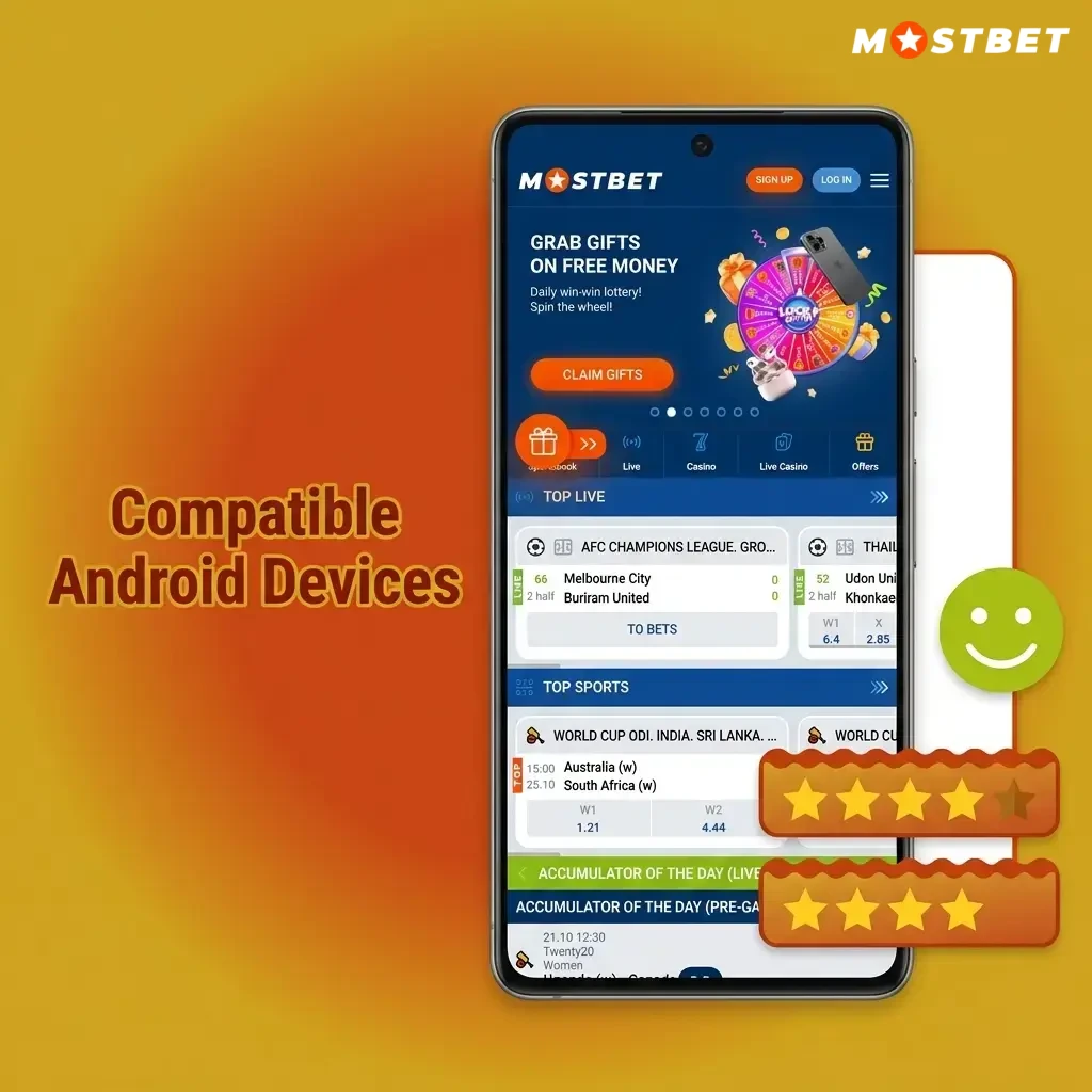 Mostbet app compatible Android devices including Samsung, Xiaomi, Realme, OnePlus, Vivo, OPPO and Motorola models