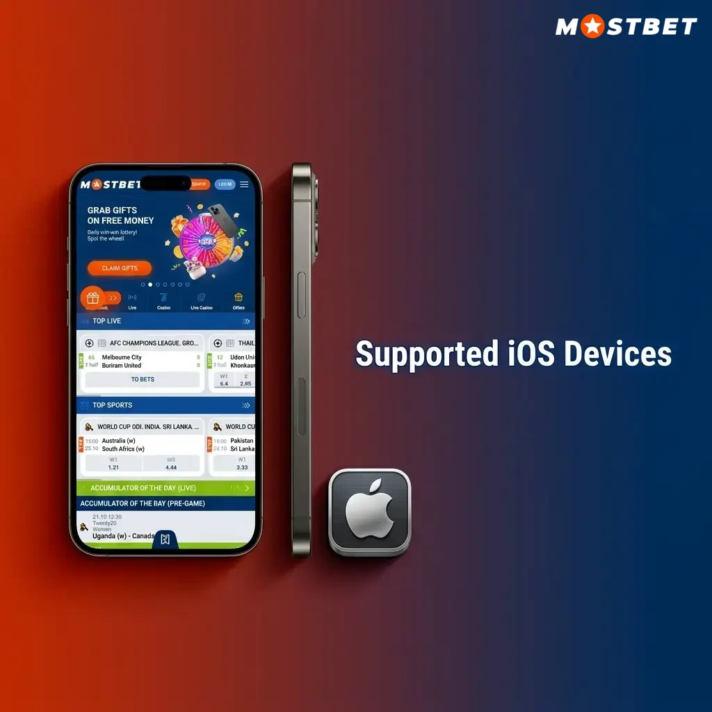 List of supported iOS devices for Mostbet app including iPhone SE, iPhone 11 to 15 series, iPad Air, iPad Pro, iPod Touch