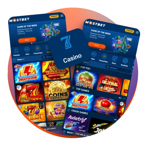 Open the Mostbet mobile app to access online sports betting and casino games.