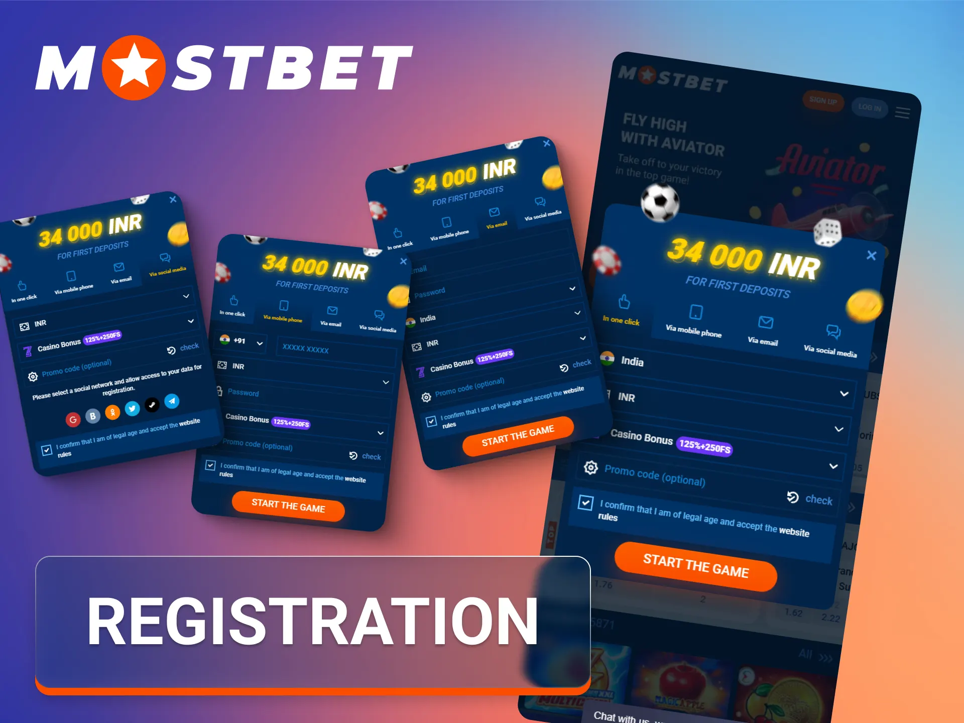 Register your account through the Mostbet app to start placing wagers.