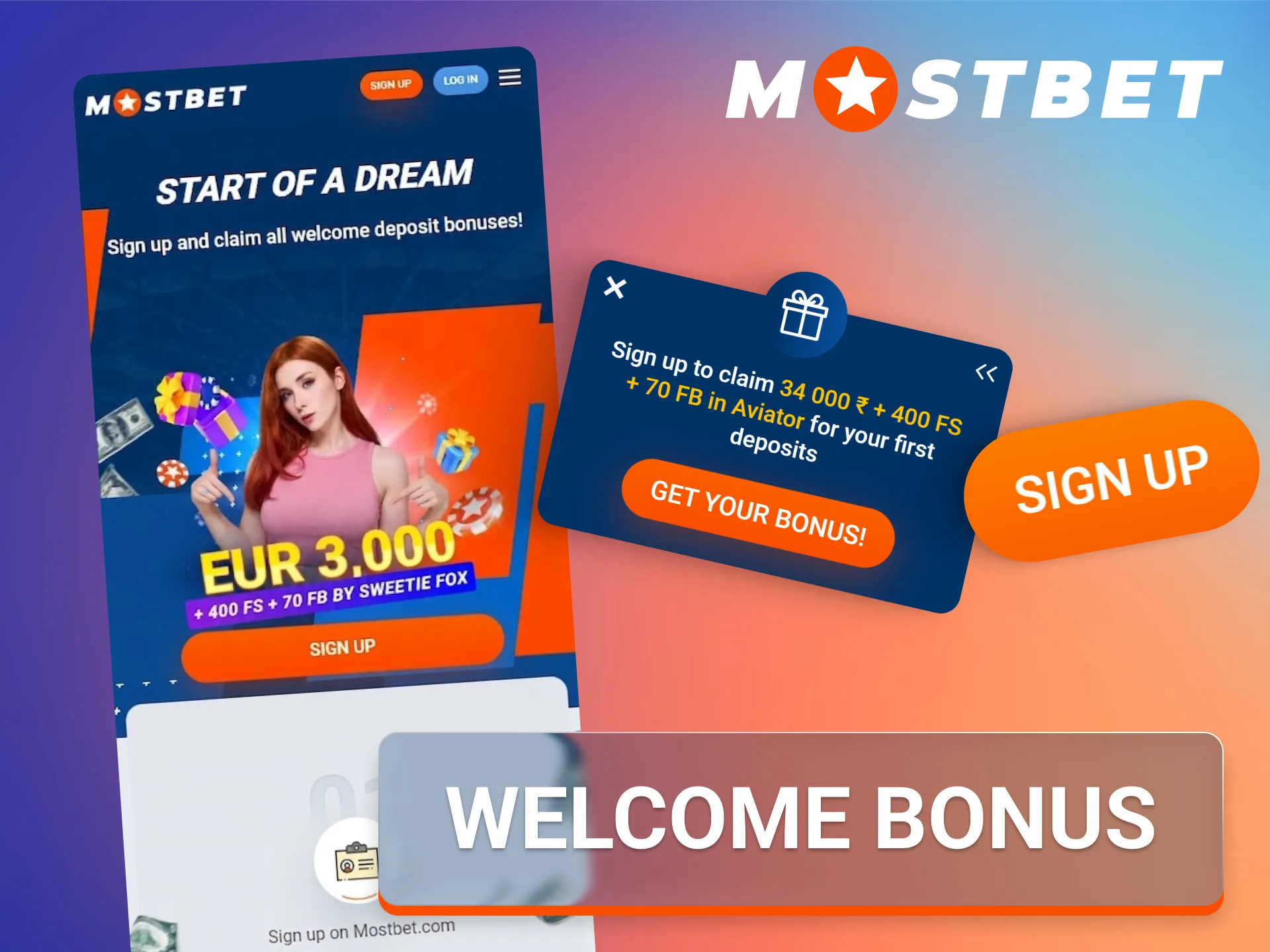 Claim a generous welcome bonus after downloading the Mostbet mobile app.